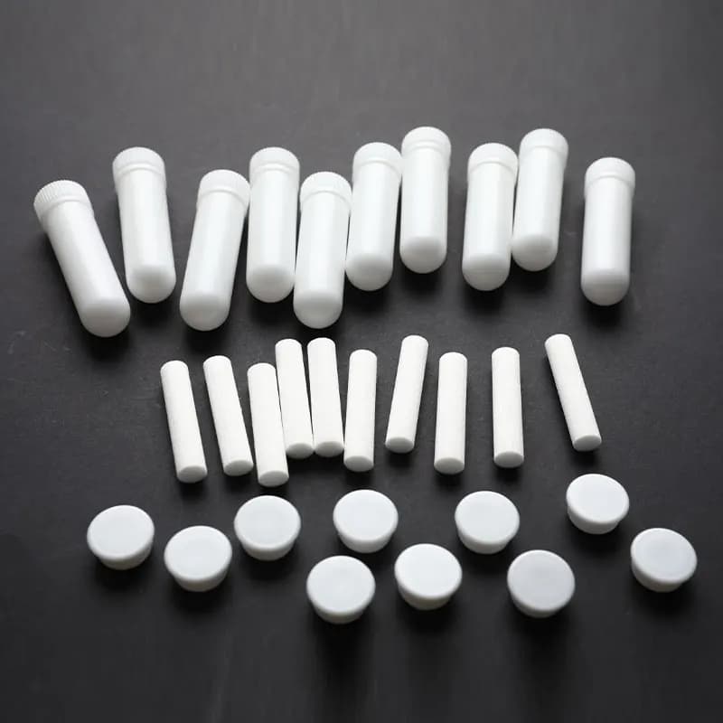 10 pz Vuoto Bianco Inalatore Nasale Tubi Olio Essenziale Aromaterapia Bastone FAI DA TE Terapia di Rilassamento Aiuto Respirazione