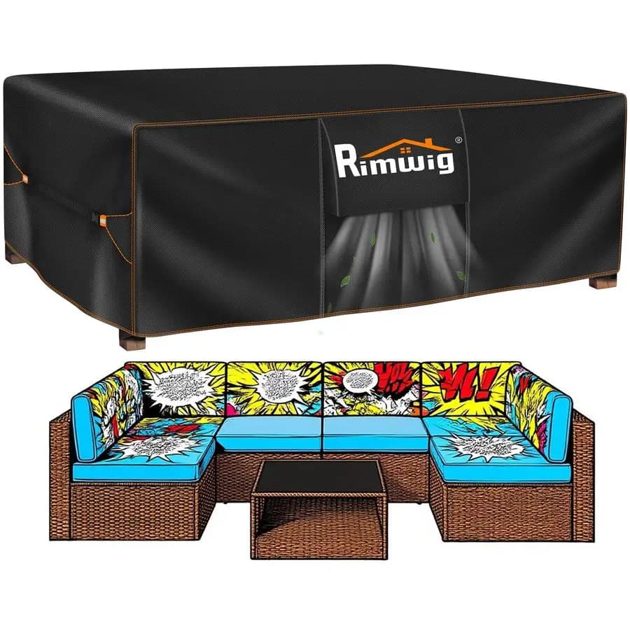 Cover for Garden Furniture Set, Waterproof Cover for Outdoor Section Sofa, Table Set Cover and Garden Chairs 120 L x 90 L x 35 A