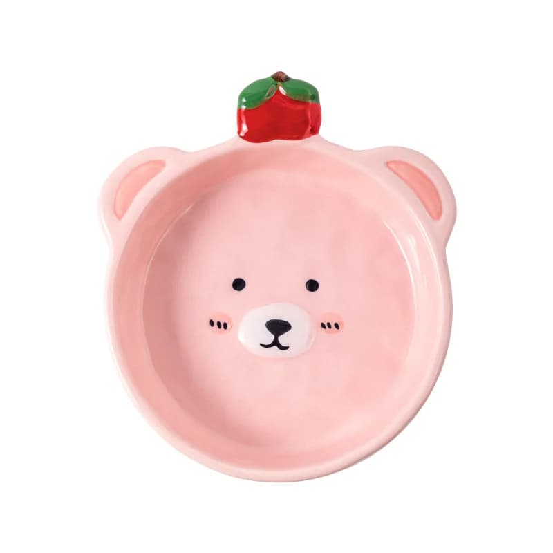 Ciotola per Animali Domestici in Ceramica con Design Cartoonesco, Ciotola per Gatti e Cani, Contenitore per Cibo e Acqua