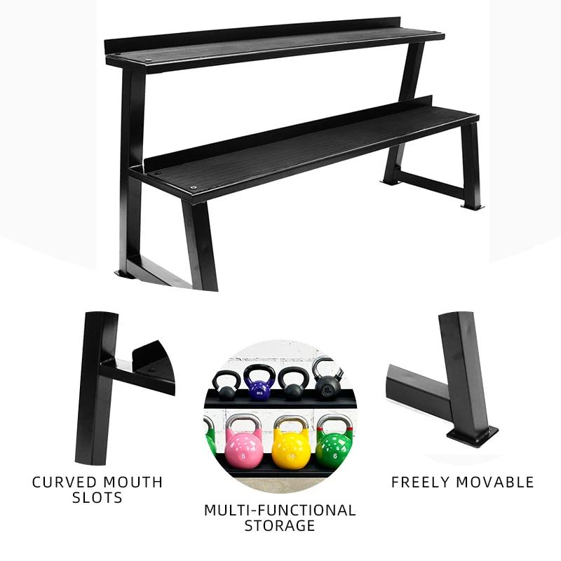2 Level Storage Rack for Kettlebell, Gym Strength Training Accessories