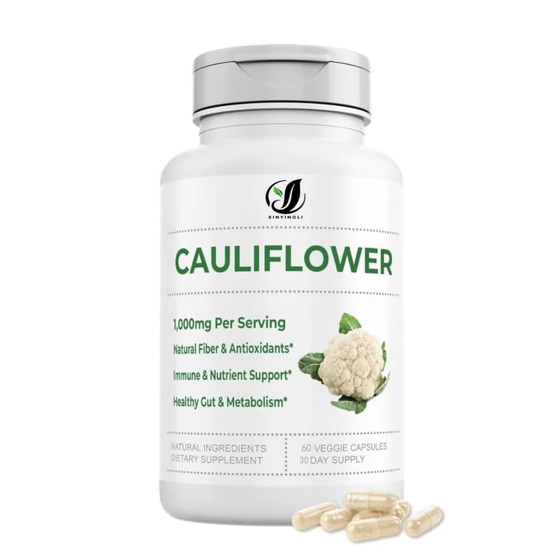 Integratore in polvere di superfood di cavolfiore biologico, vitamine e minerali per la digestione, l'energia e il supporto antiossidante