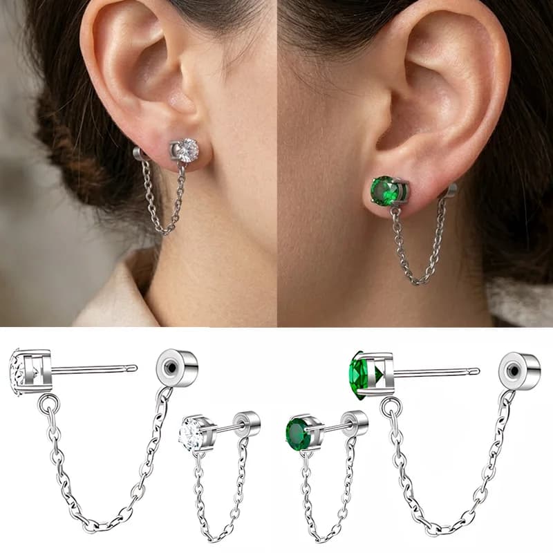 Flat Back Stud Earrings 316L Surgical Stainless Steel Cartilage Tragus Helix Piercing Hypoallergenic Sensitive Ears Minimalist J