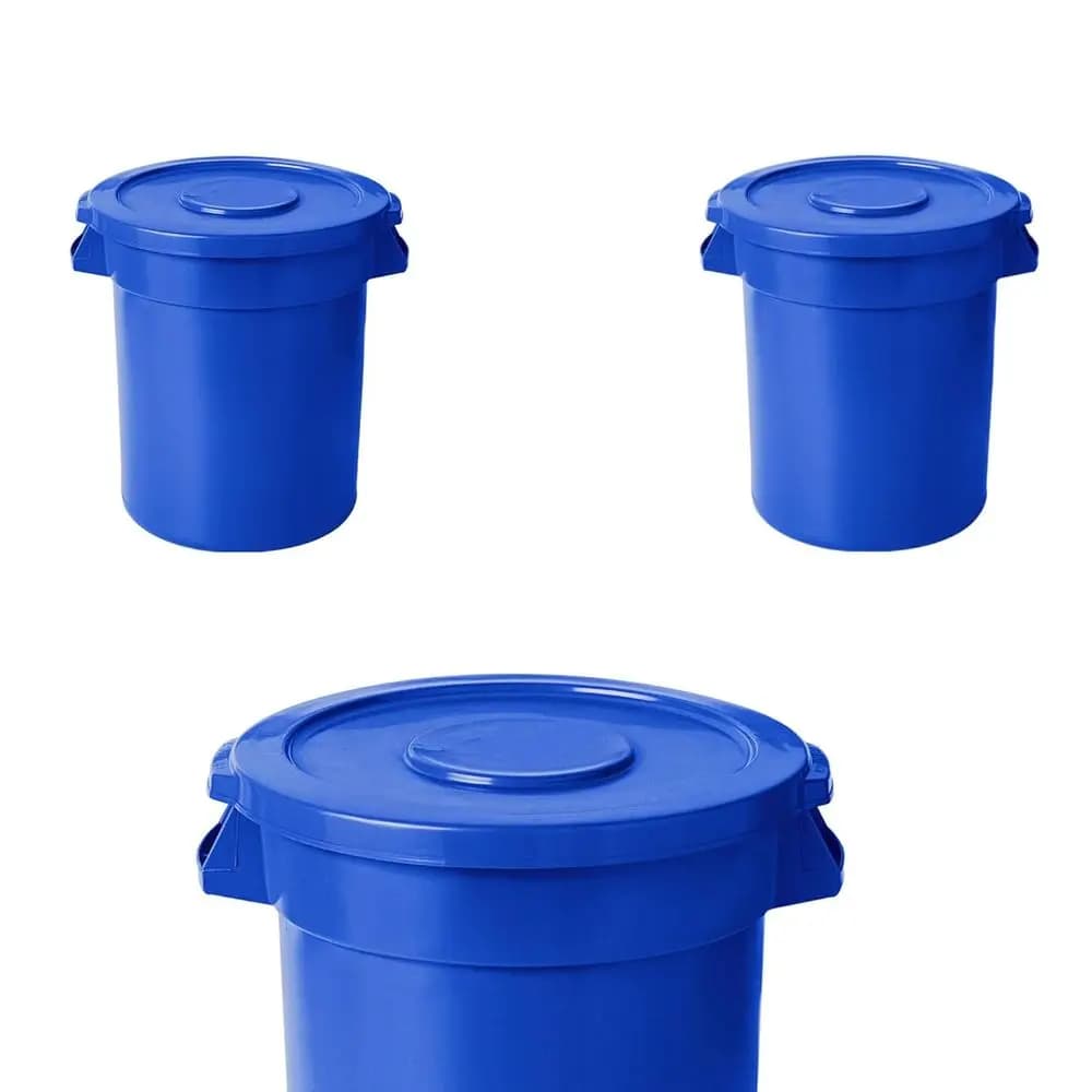 Bidone della Spazzatura da 32 Galloni con Coperchio, Contenitore Rotondo per Ingredienti, Bidone per Riciclaggio, Cestino per Rifiuti da Cucina, Bidone per Rifiuti da Ufficio, Barile per Rifiuti