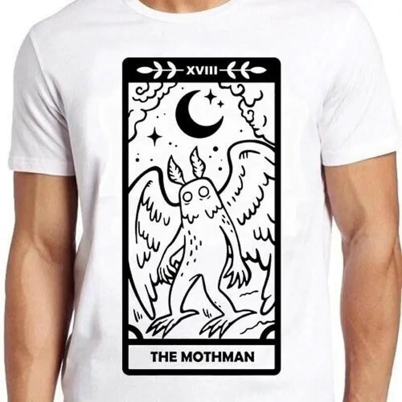 The Mothman Tarot Card Legend Parody Divertente Cool Meme Gift Tee T Shirt C1170