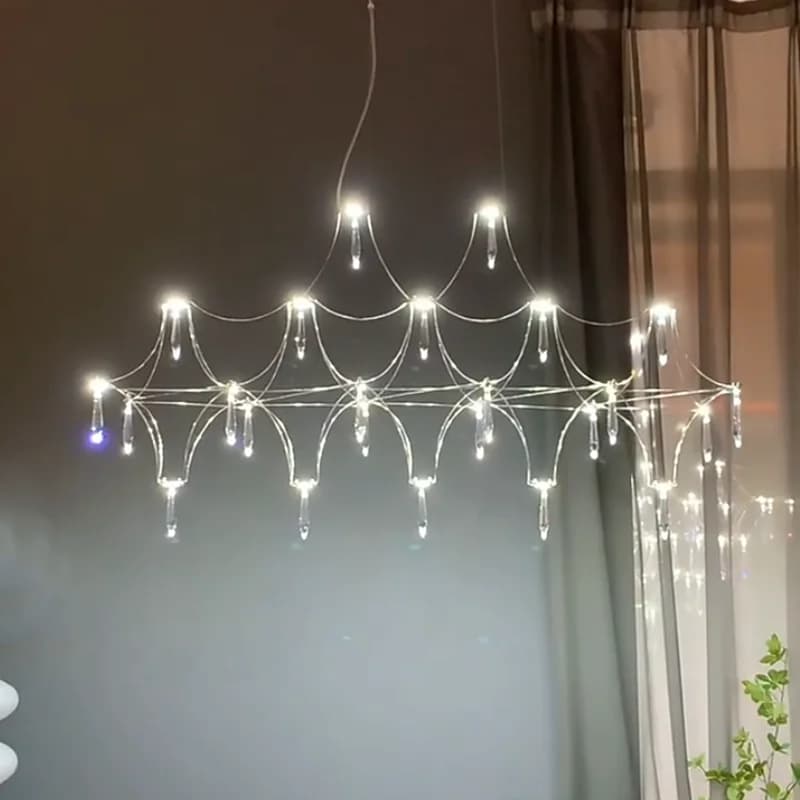 Ristorante Lampadario a strisce Luce postmoderna Hall di lusso Lampada da reception Designer Minimalista Bar Tavolo da pranzo Lampade a LED in cristallo