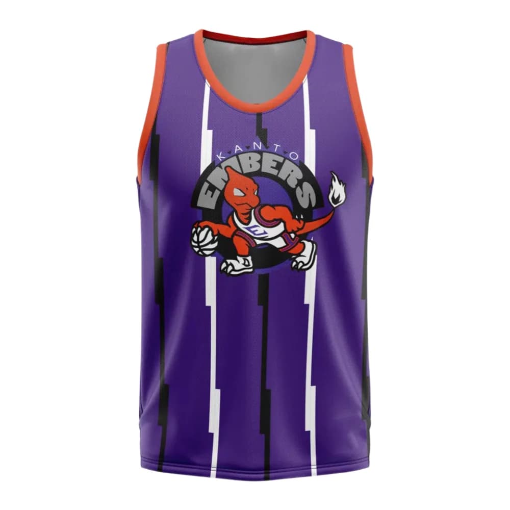 Bandai Kanto Embers Charmeleon No.15 Maglia da basket Anime per adulti e bambini, gilet sportivo estivo, ad asciugatura rapida, morbido, leggero e confortevole