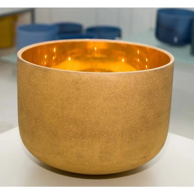 24k Gold Singing Bowl Heart Chakra 8''-14'' with Heavy Duty Singing Bowl Crystal Carrying Case and Singing Bowl Suede Striker