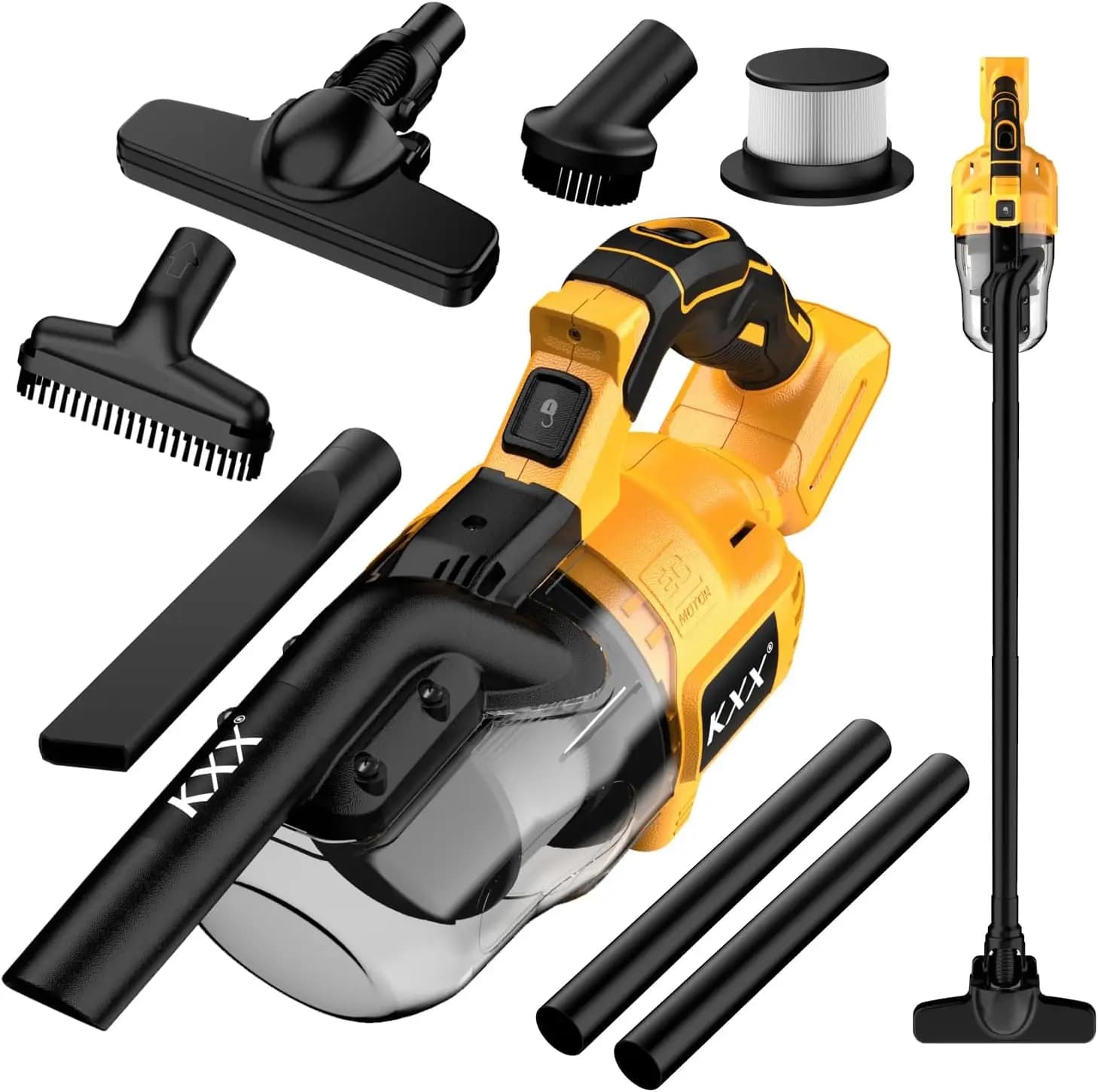 Aspirapolvere Portatile Senza Fili 5-in-1 con Motore da 500W, 46 CFM per Pavimenti, Tappeti e Auto - Batteria Non Inclusa