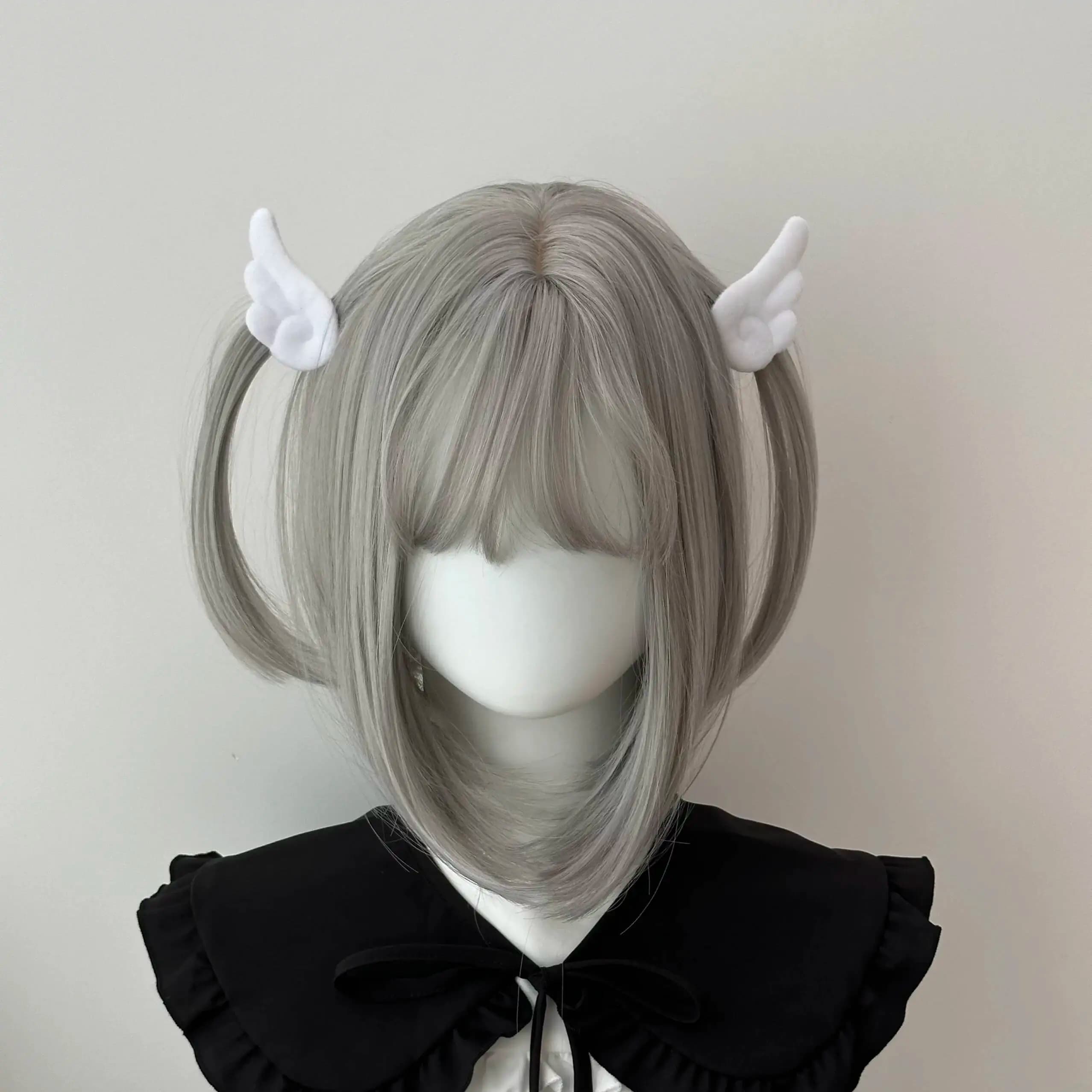 Jirai Kei 2D Wing Hair Clip Cute Yabi Hair Accessory Subculture Plush Angel Wing Hair Ornament Girl Bangs Clip Landmine Style