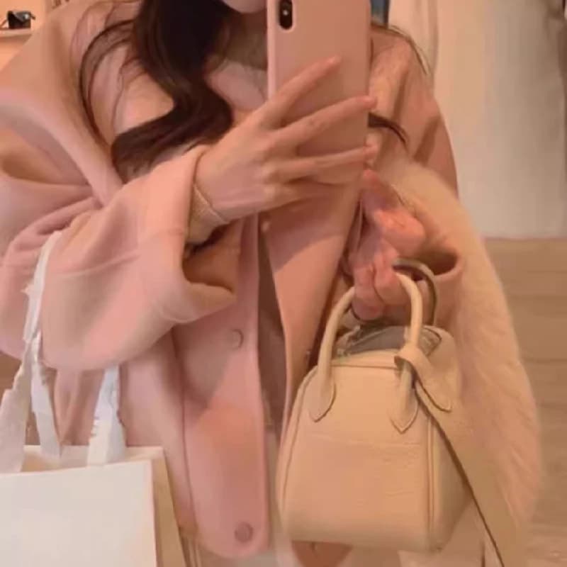 Cappotto Corto da Donna, Nuovo Stile Autunno 2025, Capospalla Primaverile ed Estivo, Elegante Cappotto in Lana, Versione Coreana Trendy