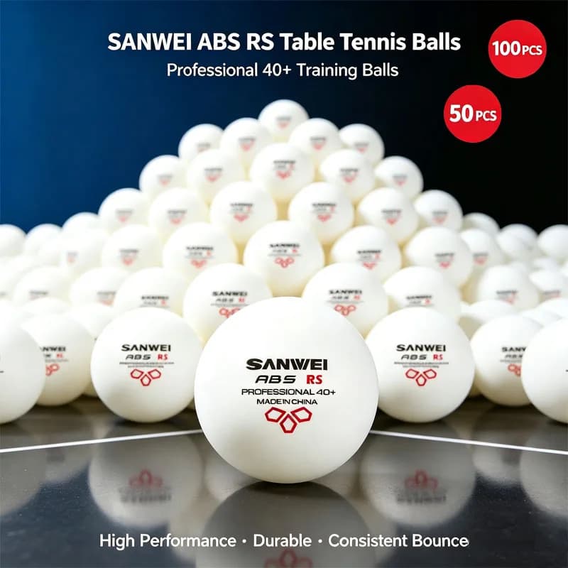 50/100pcs SANWEI RS40+ Table Tennis Balls 3 Stars Seamed ABS New Material Durable High Bounce Ping Pong Balls for Club Training