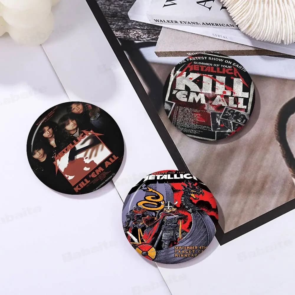 M-METALLICA Band Tinplate Soft Button Pin Brooch Metal Badge Custom Jewelry Accessories Hat Bag Lapel