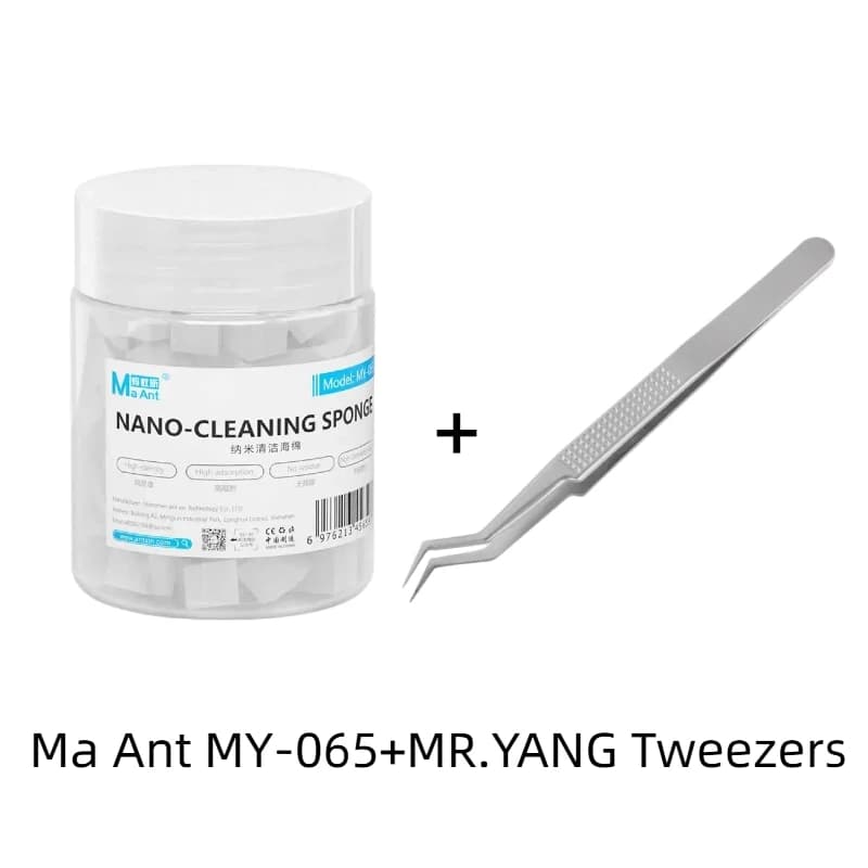 MaAnt MY-065 Nano Cleaning Sponge with tweezers set,Residue-Free PCB Cleaning Tool for Phone and Electronic Component Cleaning