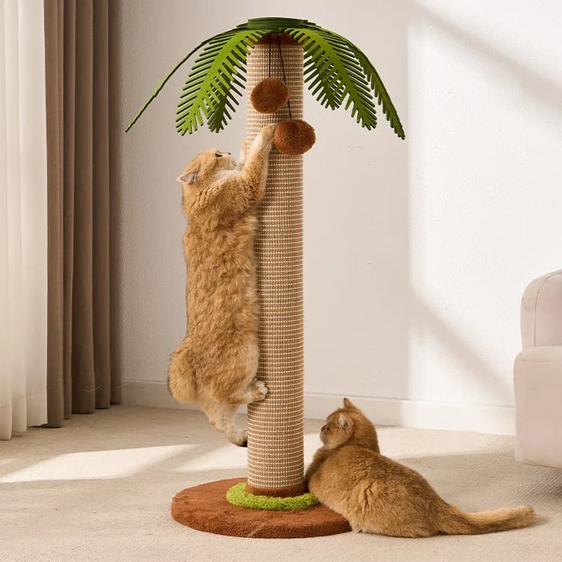 Cat Scratching Post Coconut Tree-Shaped Detachable Scratching Post for Cat, Durable Sisal Vertical Cat Scratchers, Pet Supplies
