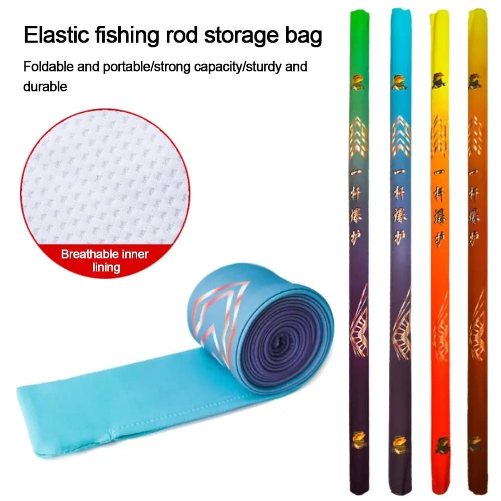 Portable folding bag for fishing gear, multifunctional elastic bag for fishing gear, accessories, outdoor canvas rod case