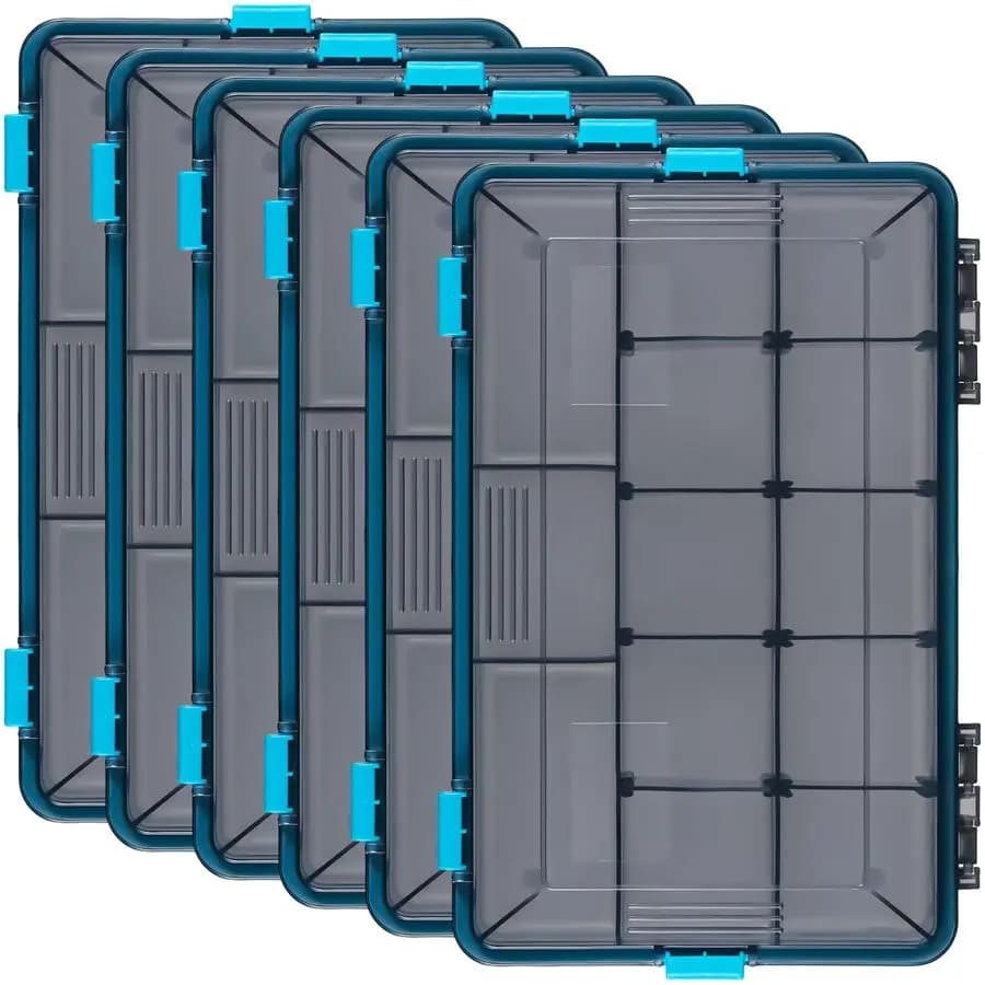 3600 and 3700 Waterproof Fishing Equipment Box Set with Removable Dividers, Plastic Organizer for baits