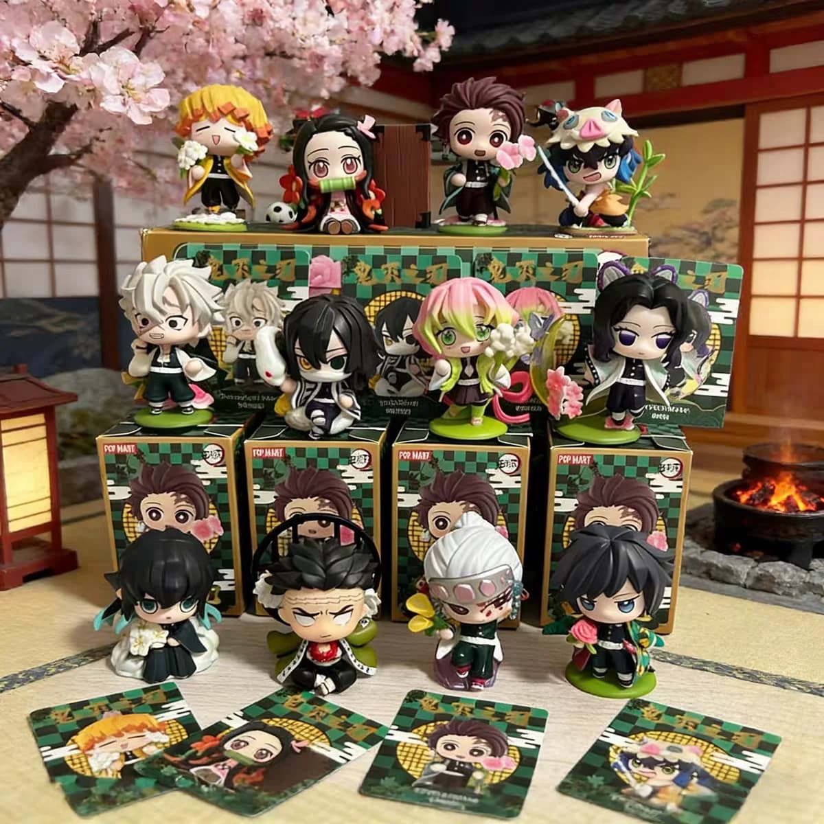 Demon Slayer Tanjiro Kamado Nezuko Anime Cartoon Figure Blind Box Custom Creative Statuette Ornamental Model Surprise Gift Box