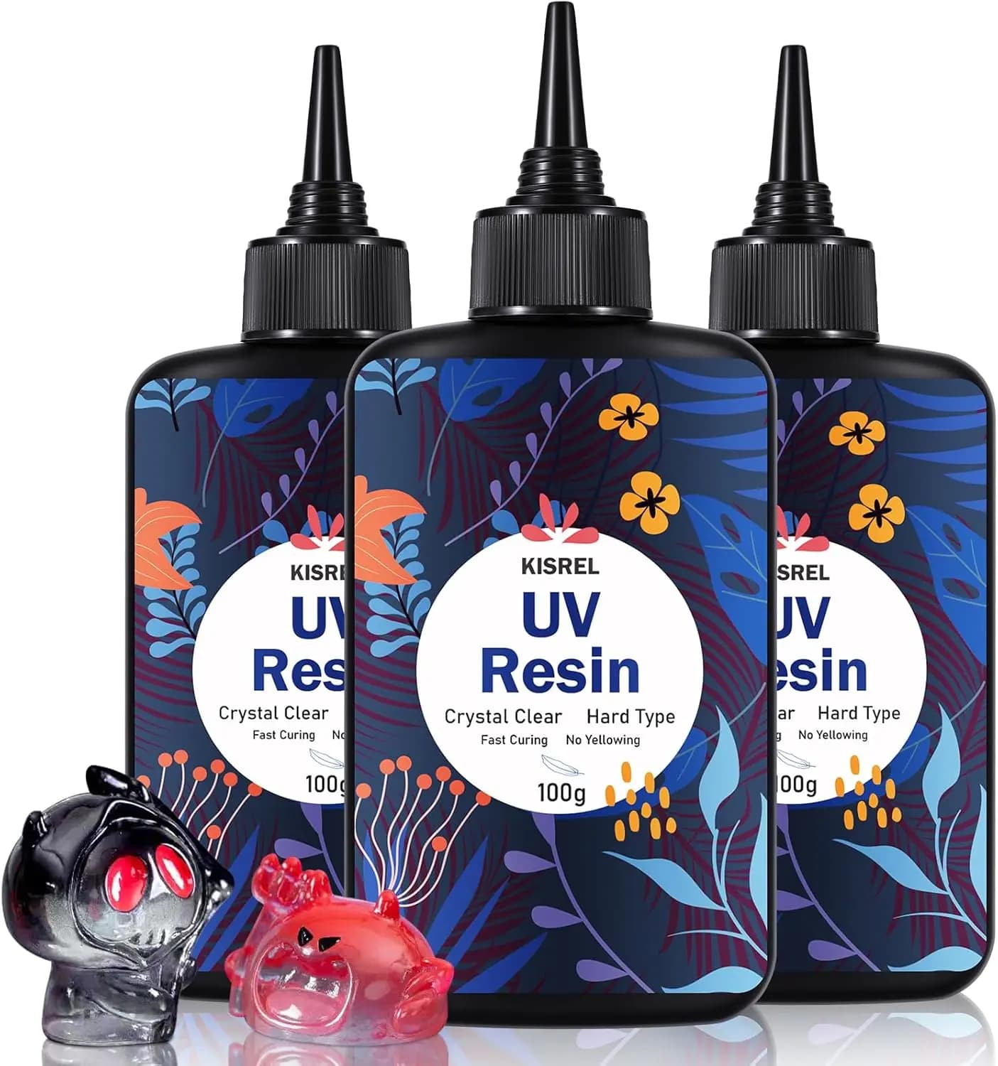 Resina UV 300g - Tipo Duro Cristallino Trasparente, Epossidica a Polimerizzazione Ultravioletta per Creazione di Gioielli