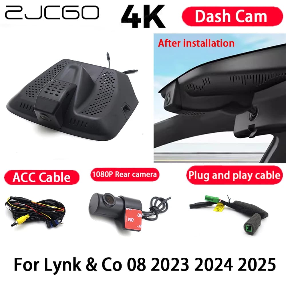 Videocamera per auto 4K Plug and Play Dash Cam Videoregistratore Visione notturna per Lynk & Co 08 2023 2024 2025