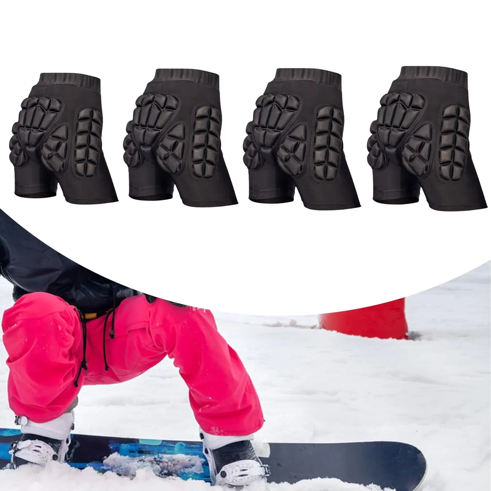 Pantaloni Imbottiti Sportivi Resistenti agli Impatti, Pantaloncini Professionali Traspiranti con Protezione per Glutei per Uomini e Donne, per Pattinaggio su Ghiaccio, Snowboard, Sci