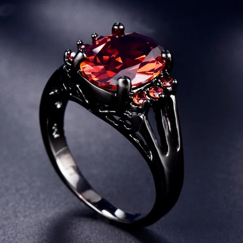 New Red Oval Ring pomegranate in 2026 Sparkling Zirconium with Elegant and Fashion Design, High Range Accessories