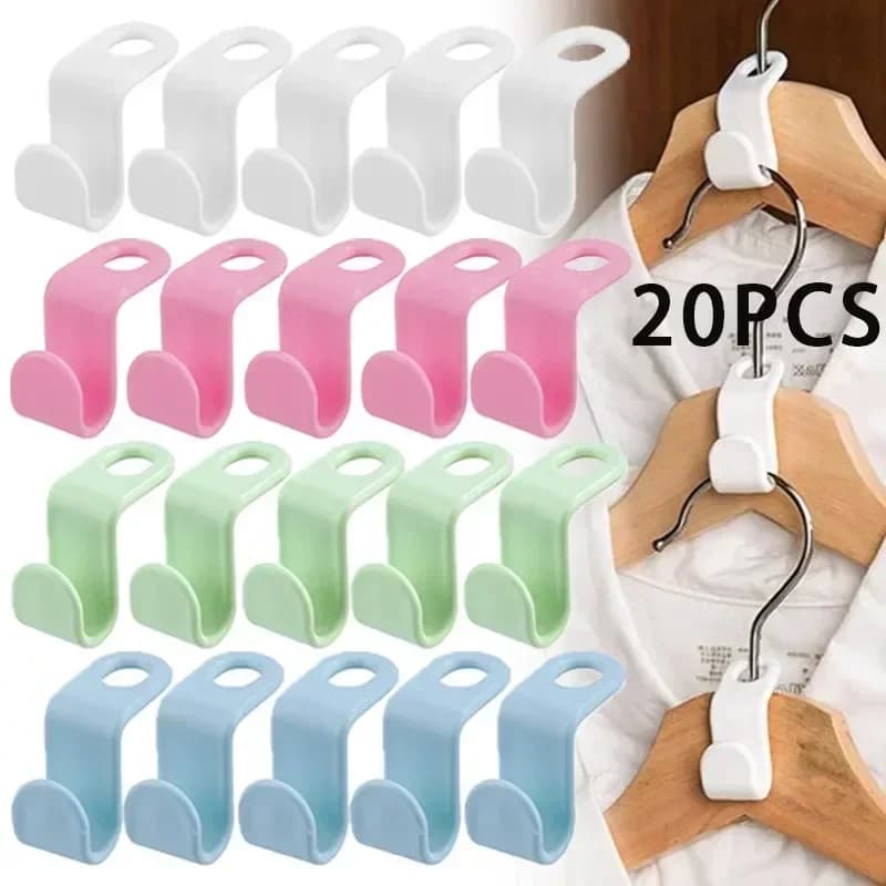 Mini appendiabiti per grucce per connettori per guardaroba Risparmia spazio per guardaroba Gancio appendiabiti in plastica a cascata Organizzatore di abbigliamento per la casa