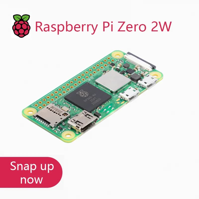 Raspberry Pi Zero 2W 1GHz Quad-core 64 bit Arm Cortex-A53 CPU 512MB SDRAM Bluetooth BLE and WiFi Pi 0 2 W with pin header kit