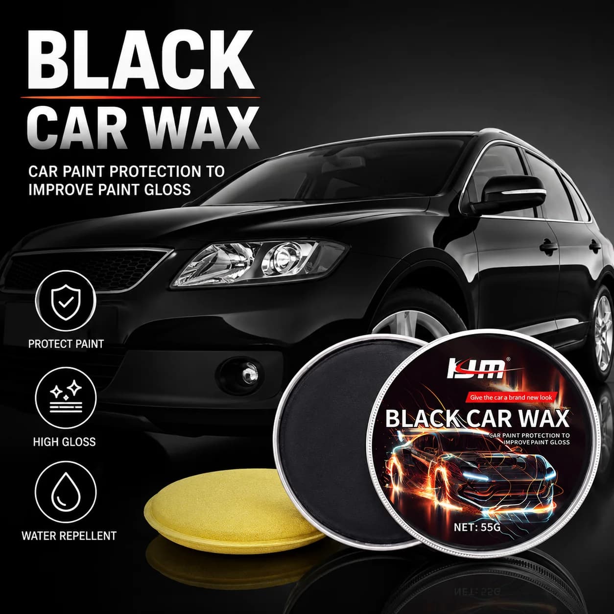 High Gloss Black Car Care Wax Long Term Paint Protection Auto Polishing Anti Oxidation Vehicle Surface Maintenance Agent