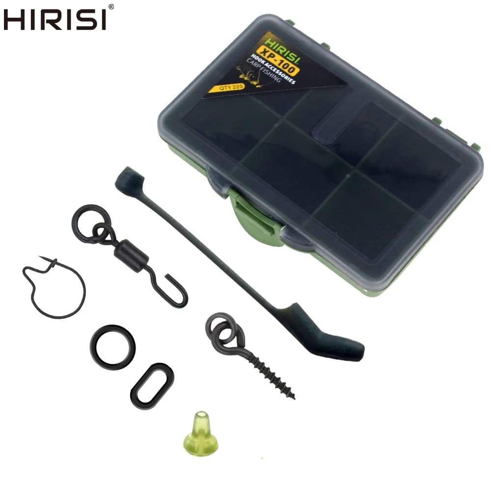 225 x Swivels for Carp Fishing Sleeves Hook Ready D-rig Aligner In Box Quick Change Rig Anti Grill Sleeves Terminal Face XP-100