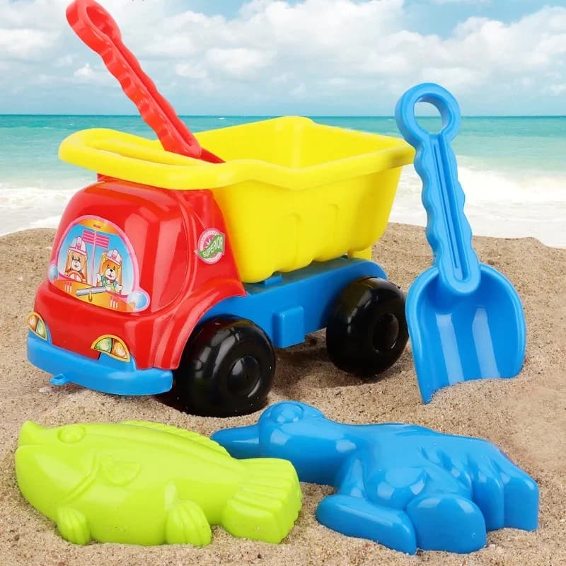 5 pezzi/set giocattoli da spiaggia per bambini kit da gioco con sabbia strumento di scavo estivo per bambini con scatola per set di giocattoli da esterno per pala per bambini