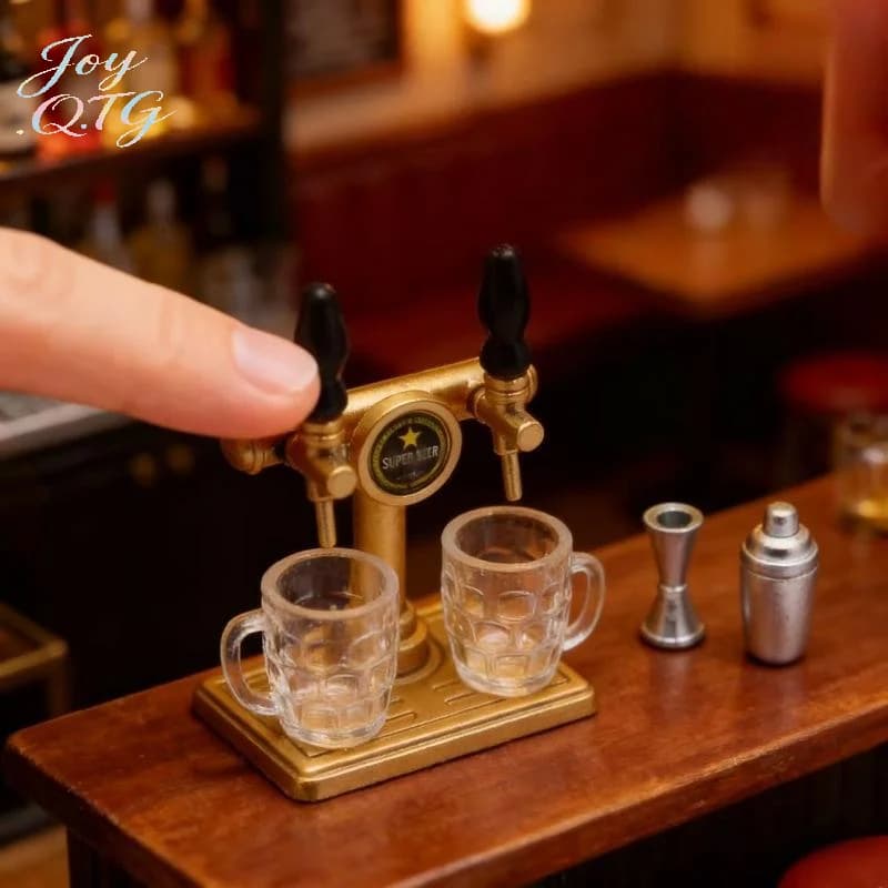 Hot Sale 5Pcs Dollhouse Miniature Scene Ornament Decoration Simulation Beer Mug Model Food And Play Mini Beer Cup Toy