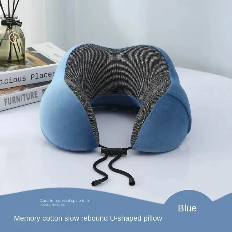Slow Rebound U Shaped Neck Pillow, Cartoon Memory Foam Neck Support Cushion for Airplane Travel Rest