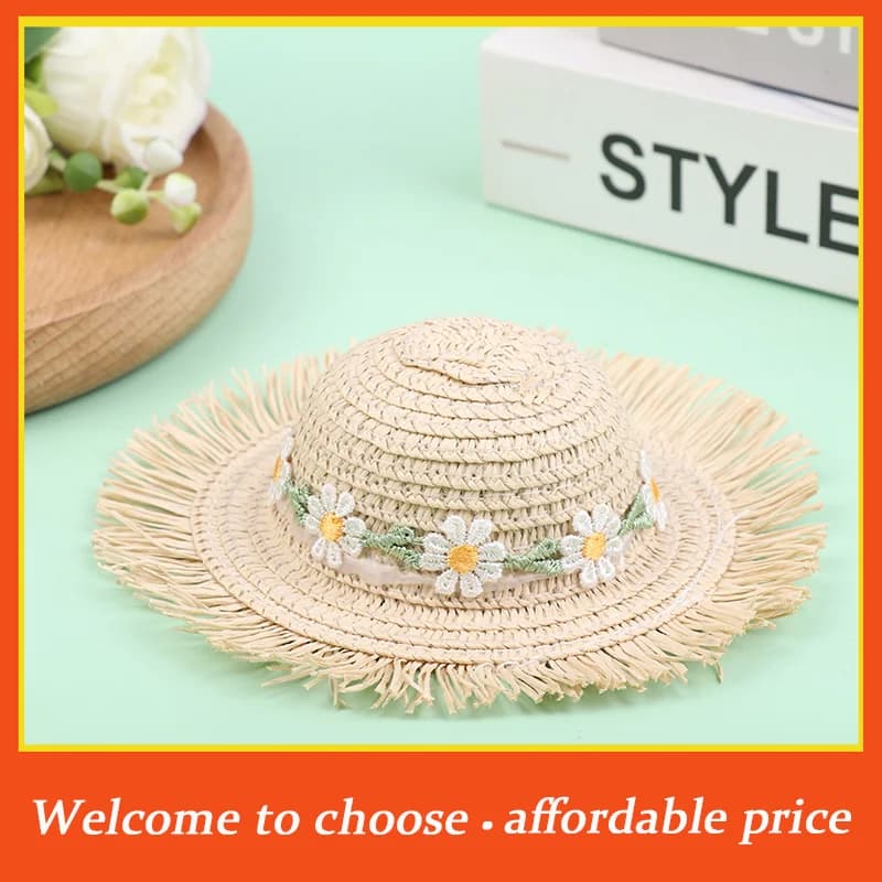 1 cappello fatto a mano per casa delle bambole, cappello da sole per bambole 1/6, accessorio per bambole, cappello carino con decorazione a fiocco, cappello per bambole, regalo giocattolo per bambini