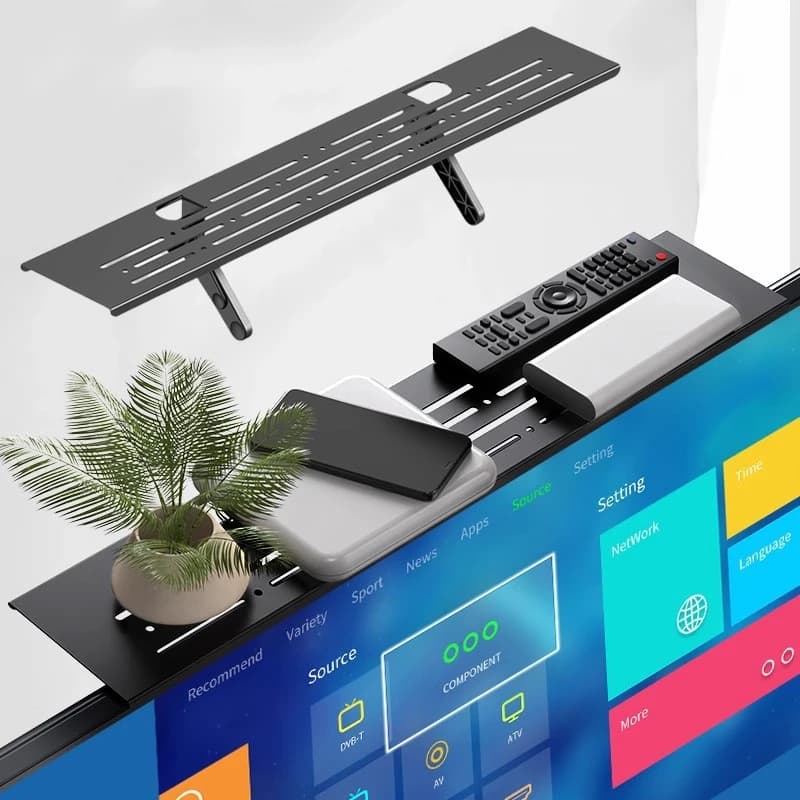 Universal Screen Top Storage Rack Small Capacity Plastic Space-saving Monitor Organizer Stand For TV Home Office Computer Router Display Dustproof Holder Shelf