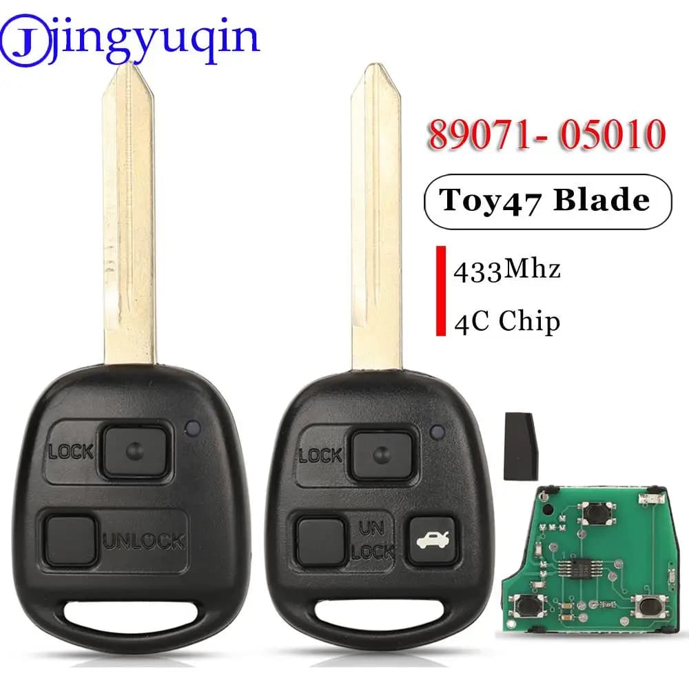 Jingyuqin Chiave per auto telecomando intelligente 433MHZ 4C Chip per Toyota Yaris Avensis Corolla Carina ETC P/N: 89071-05010 Fob TOY47