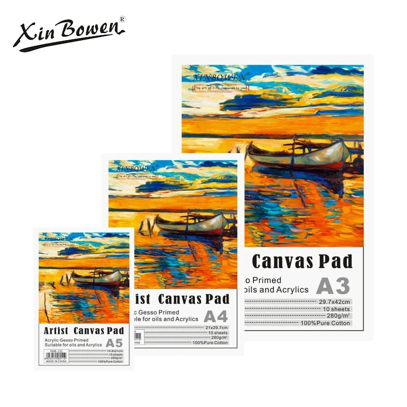 Thickened 280gsm Cotton Canvas Mat for Oil Painting Moisture-Absorbent Artist Sketchbook Exclusive Durable Art Supplies