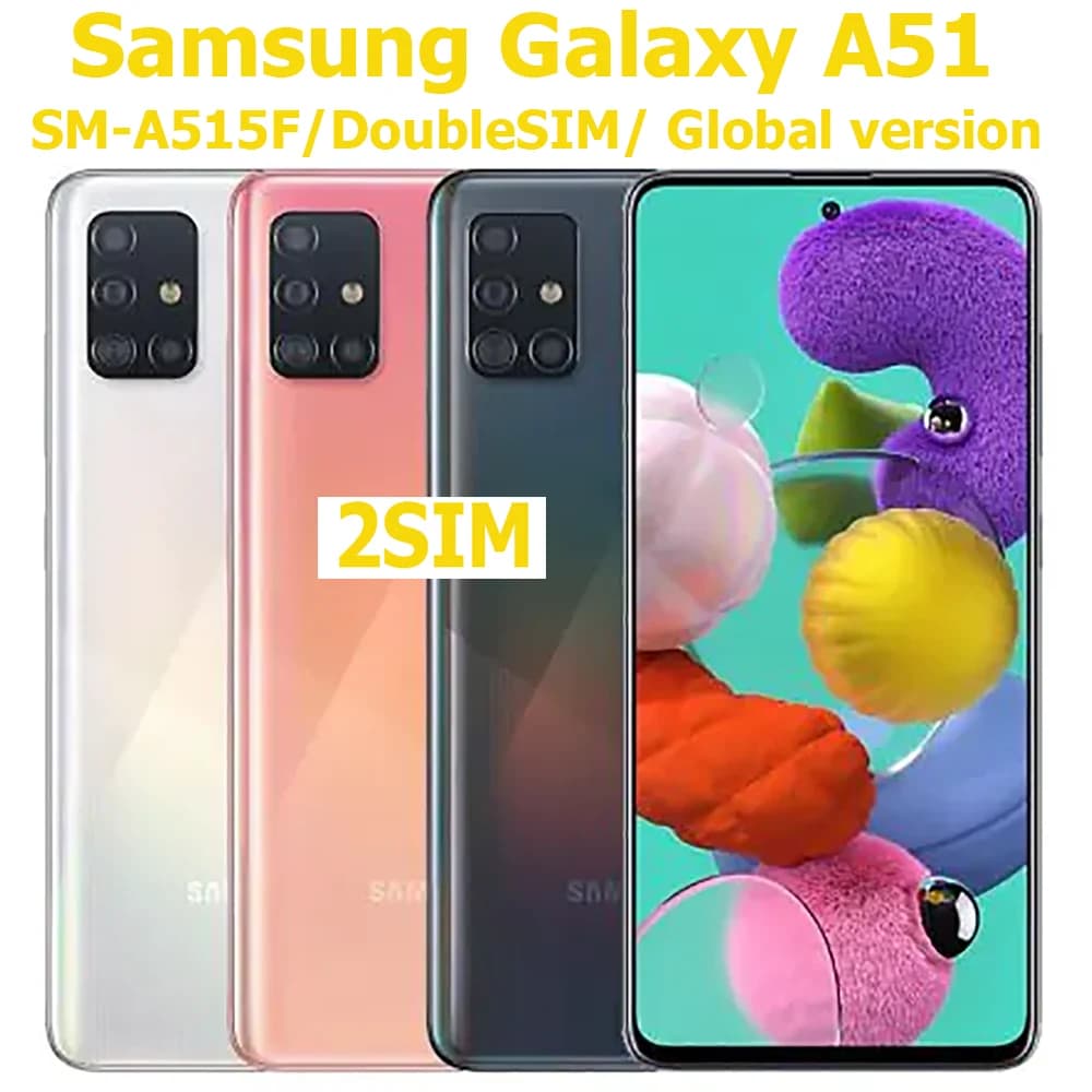 Samsung Galaxy A51 Smartphone Android Edizione Globale A515F 2SIM 6.5 Pollici Quad Camera 48MP Batteria 4000mAh NFC Sblocco