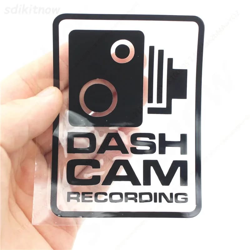 1pc Waterproof Dash Cam Registration Adhesive Warning for auto styling window monitor decoration decal