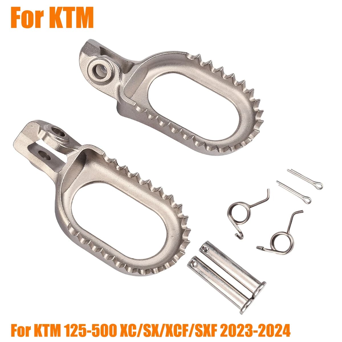 New Motorcycles Stainless Steel Move back 3MM Foot Pegs FootRest Footpegs For KTM 125-500 XC SX XCF SXF EXC EXCF XCW 2023-2024