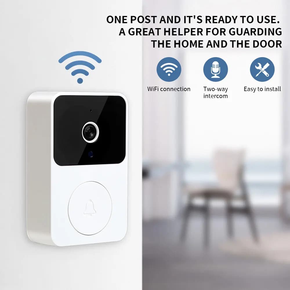 Campanello video intelligente wireless H5/M8 Telecamera di sicurezza domestica WiFi 2.4G, audio bidirezionale, visione notturna, batteria, monitoraggio domestico sicuro