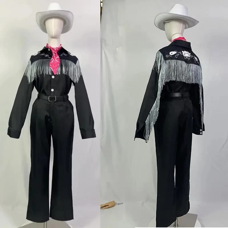 Nuovo 2025 Costume Cosplay KEN Abiti Ryan Gosling Cowboy Camicia Pantaloni Cintura Sciarpa Vestito Prestazioni Halloween Uniforme Bar ☆ ★ ☆ ★ qq