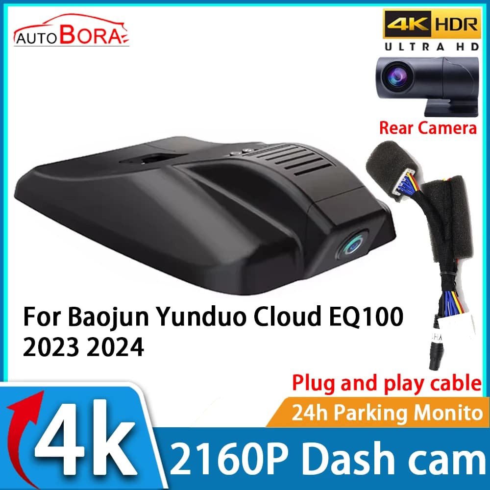 ZhuCamX Car Camera Video Recorder Night Vision UHD 4K 2160P Dash Cam for Bao Yunjunduo Cloud EQ100 2023 2024
