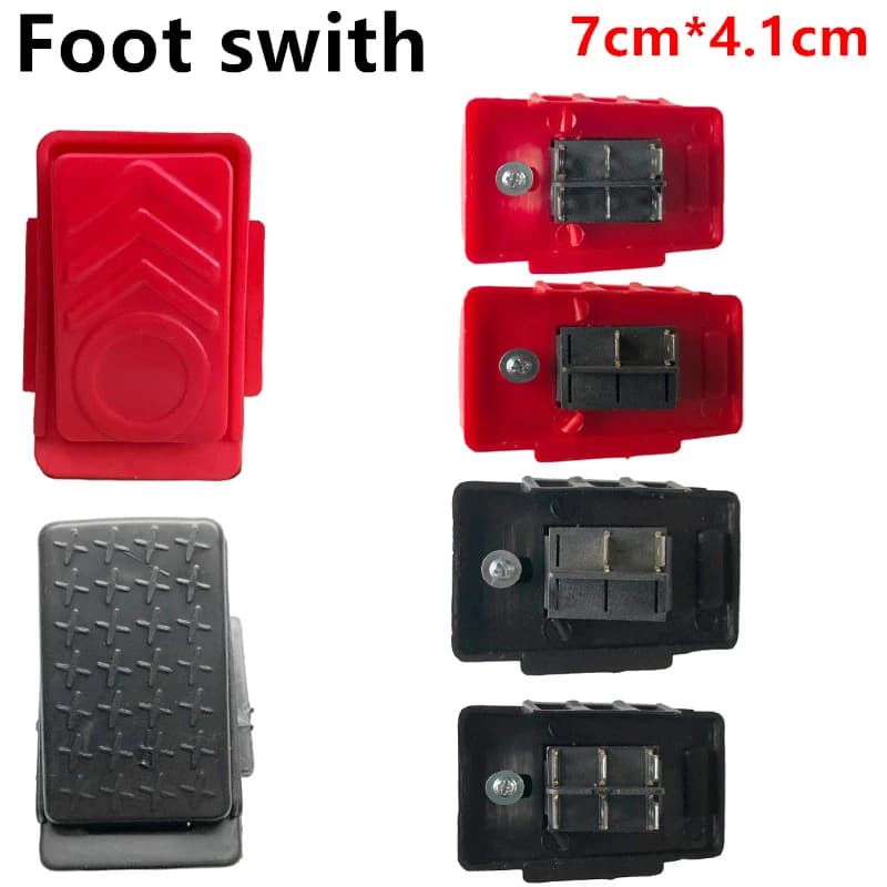 Interruttore di accelerazione a pedale con reset automatico per auto elettriche giocattolo per bambini, moto, con presa a 2 pin e 6 pin, rosso e nero