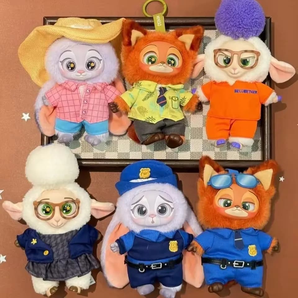 Cofanetto a Sorpresa con Animali Cartoon, Bambola in Vinile Peluche Volpe Coniglio, Portachiavi Mystery Box, Modellino da Collezione Cartoon