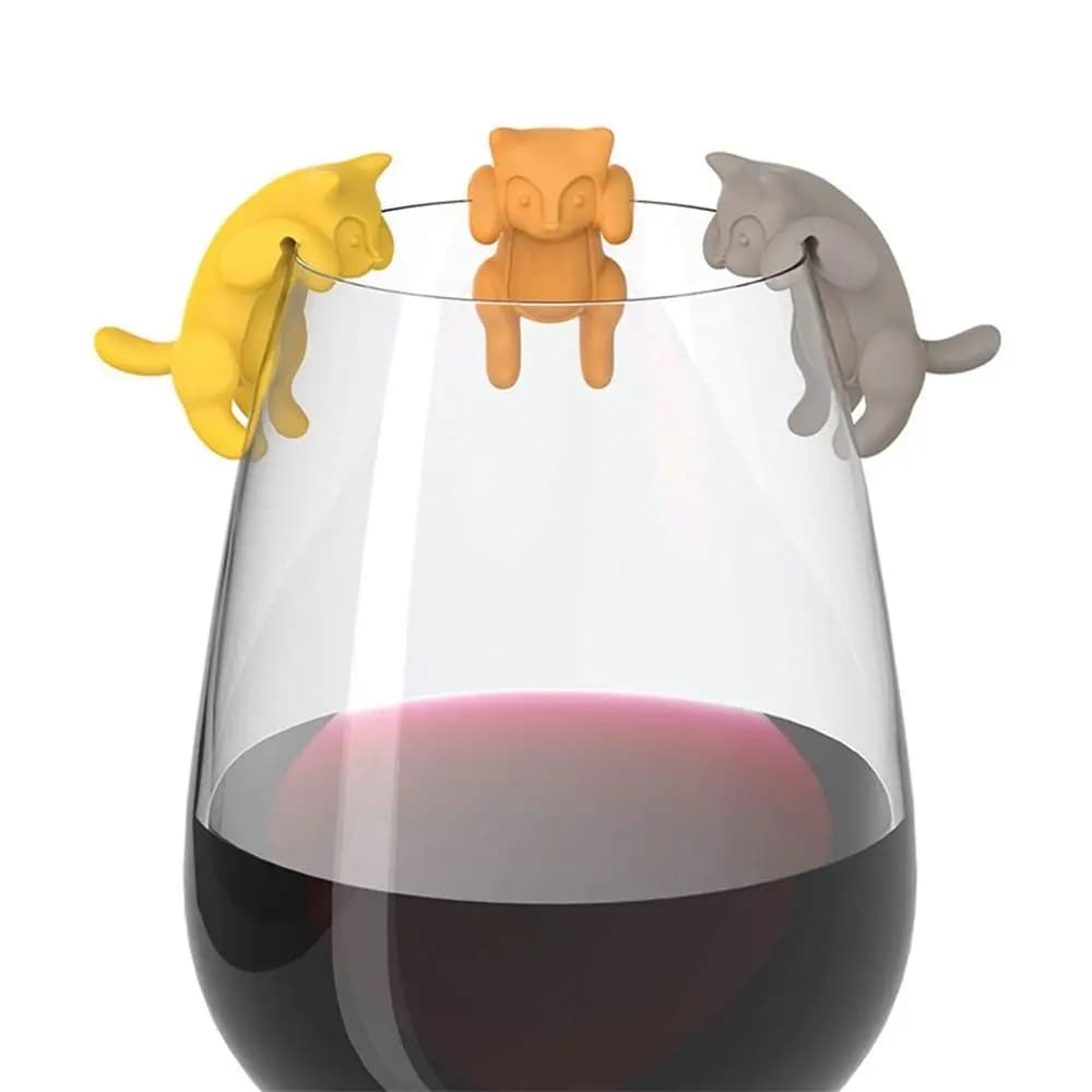 Nuovi Segnaposto in Silicone per Bevande, Strumento Creativo per Distinguere Bicchieri da Vino, Etichette Riutilizzabili per Bicchieri da Vino, Bar e Cucina