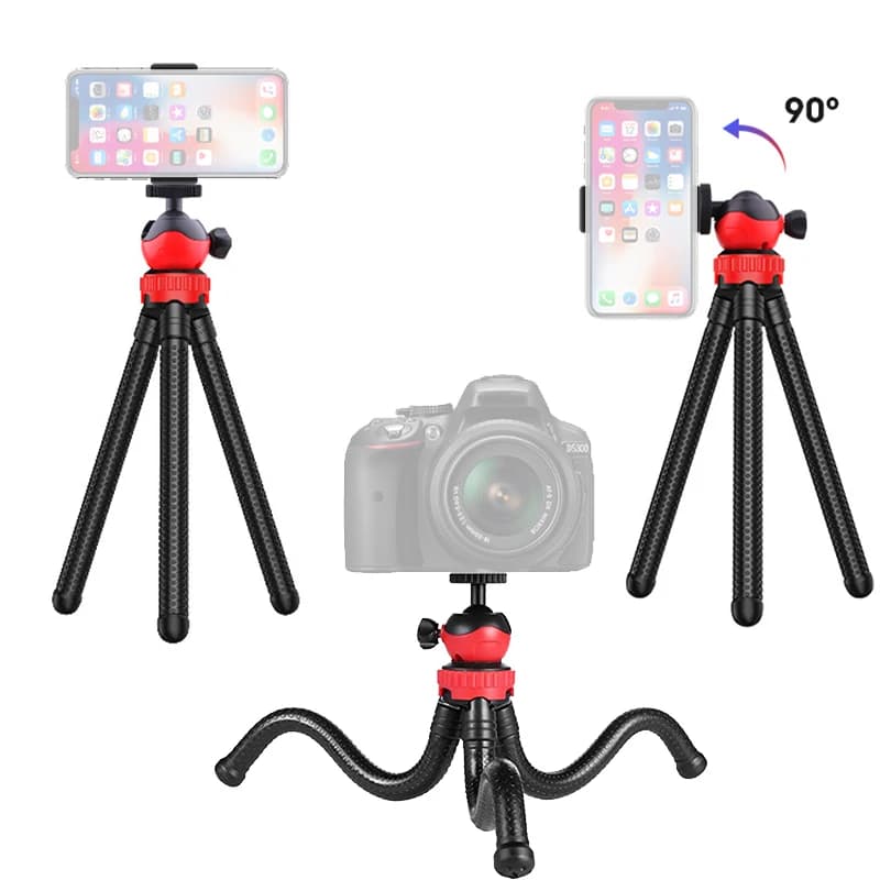 Mini treppiede flessibile Octopus con supporto per supporti con testa a sfera per fotocamere reflex Gopro DJI OSMO SJcam telefoni cellulari