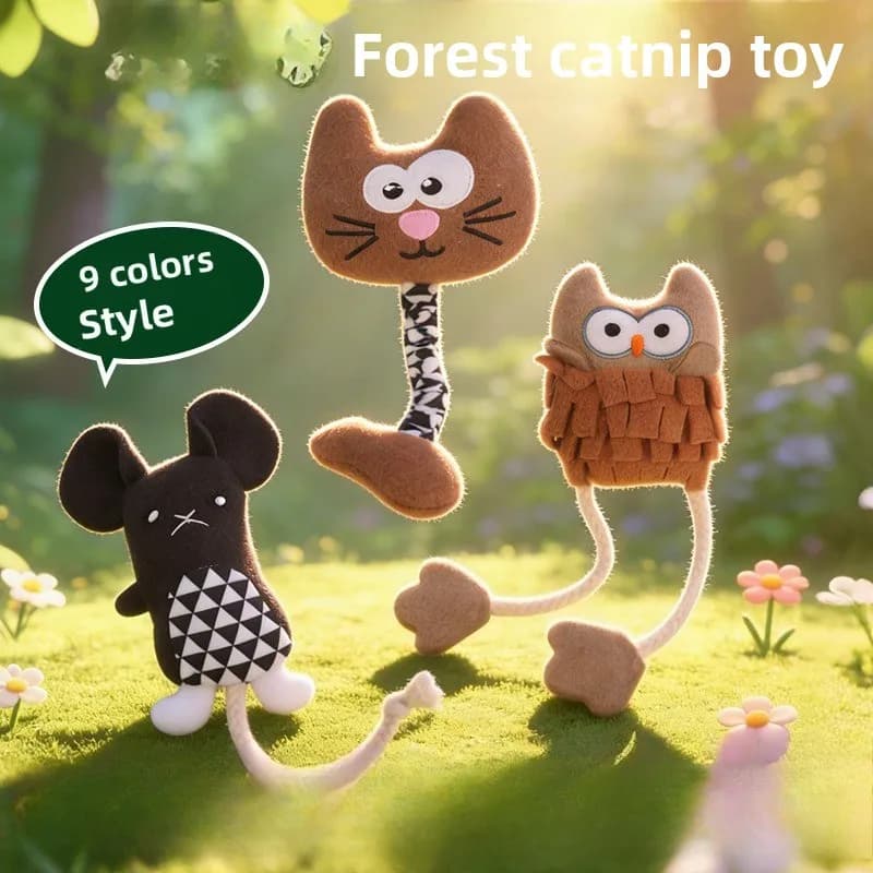 Interactive Catnip Toys for Kittens, Chewable Plush Animal Shapes for Indoor Cats, Boredom Relief & Hunting Instinct Toys