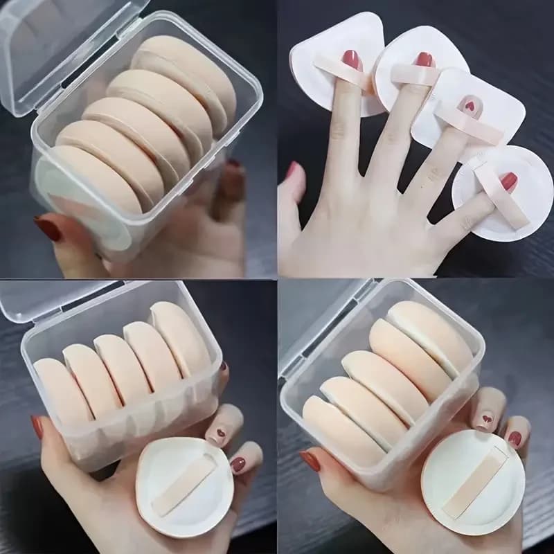 Set di 5 Spugnette Portatili a Goccia per Fondotinta e Cipria - Strumenti da Viaggio per il Trucco Femminile