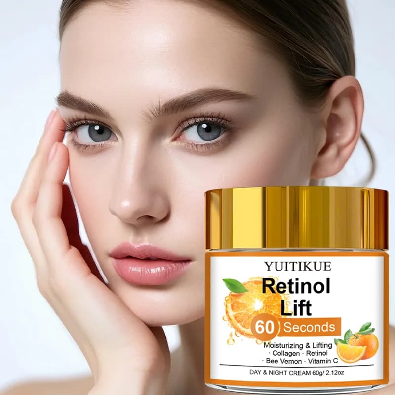 YUITIKUE Crema Giorno e Notte al Retinolo, 60g Crema al Collagene con Vitamina C per Idratazione e Lifting della Pelle