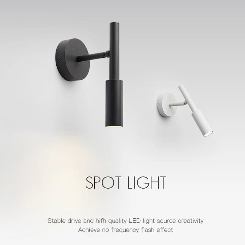 Camera da letto oltre alla applique da parete 350 ° girevole ad angolo regolabile lampada da parete a LED per interni faretto in alluminio AC90-220V